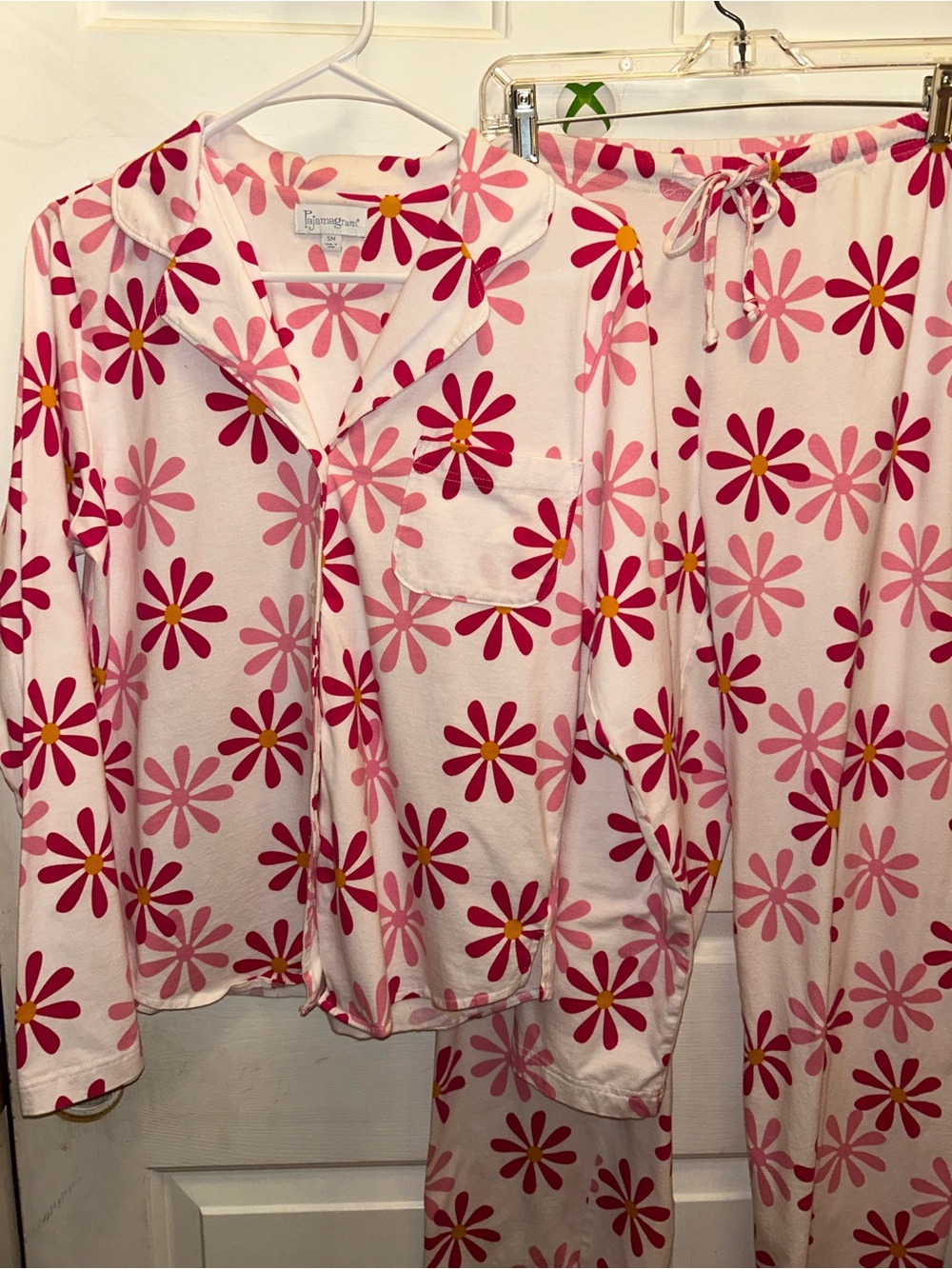 Women's Pink Daisy-Print Lounge Hoodie Set